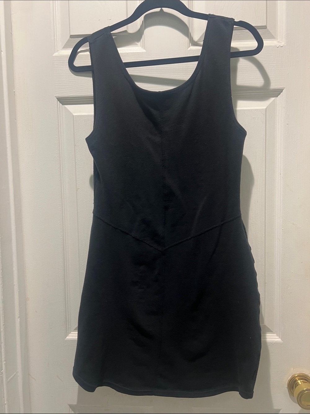 M Collection Black Sleeveless Mini Dress with Subtle Waist Seam